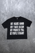 Black "Name Good Tee" Shortsleeve